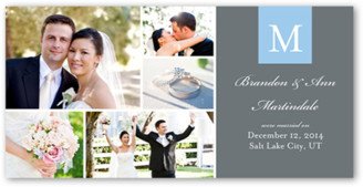 Wedding Announcements: New Initials Wedding Announcement, Blue, Signature Smooth Cardstock, Square