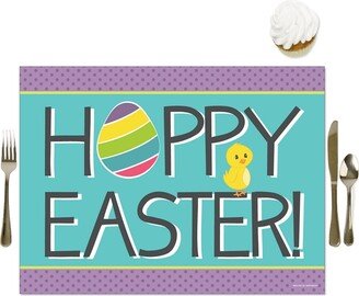 Big Dot Of Happiness Hippity Hoppity - Party Table Decorations - Easter Bunny Party Placemats - 16 Ct