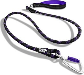 Black Rhino Dog Leash 5ft Ultra-Soft Neoprene Handle & Reflective - Purple