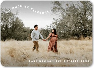 Birth Announcements: Celebrate Trail Pregnancy Announcement, White, 5X7, Matte, Signature Smooth Cardstock, Rounded