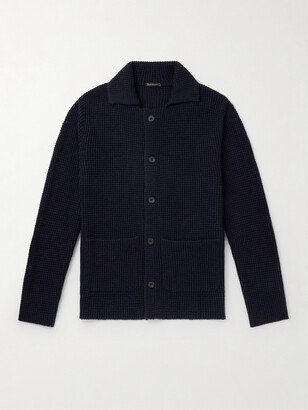 Rubinacci Waffle-Knit Cashmere Cardigan