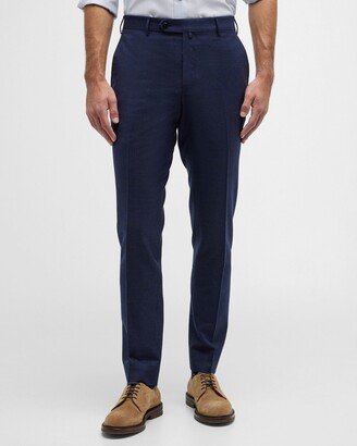 Men's Windowpane Wool-Cashmere Trousers