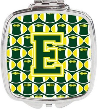 CJ1075-ESCM Letter E Football Green & Yellow Compact Mirror