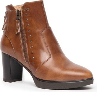 Corset Zip Leather Platform Bootie