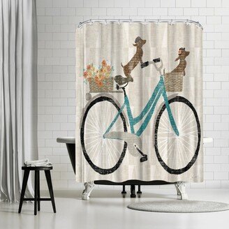 71 x 74 Shower Curtain, Doxie Ride Ver I by Wild Apple