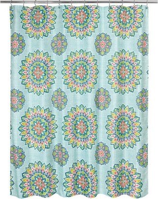 Allure Home Creations Ariel Medallion Shower Curtain Green - Allure Home Creation