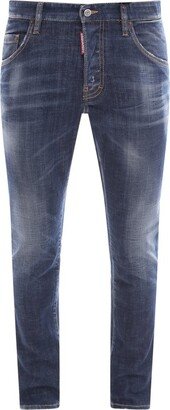Mid-Rise Distressed Skinny-Fit Jeans