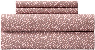 Reuben Blush/White Spot Microfiber Sheet Set - Twin Size