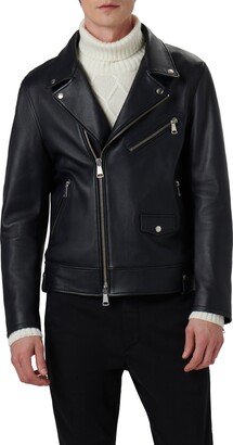 Full Zip Leather Biker Jacket