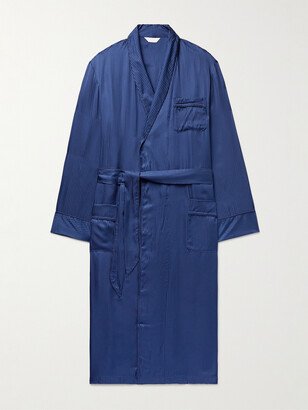 Woburn 8 Shawl-Collar Striped Silk-Satin Robe