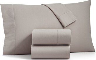 Sleep Luxe Solid Cotton Flannel 4-Pc. Sheet Set, Queen, Created for Macy's