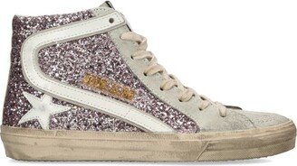 Glitter Slide High-Top Sneakers