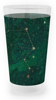 Outdoor Pint Glasses: Moon And Stars - Green Outdoor Pint Glass, Green