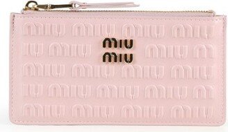 Logo Plaque Embossed Zipped Cardholder