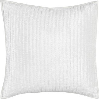 Lipa 26 Inch Square Classic Handmade Euro Pillow Sham, Rayon Velvet, Ivory