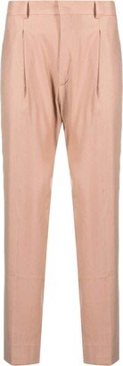 Tapered-Leg Cotton-Linen Blend Chino Pants