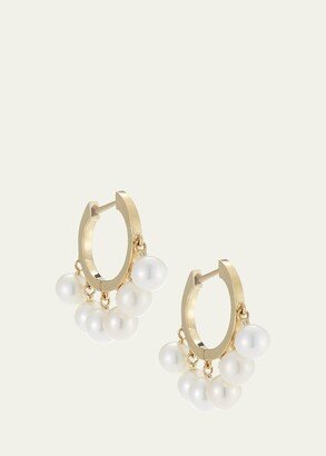 Pearl Tassel Huggie Hoop Earrings