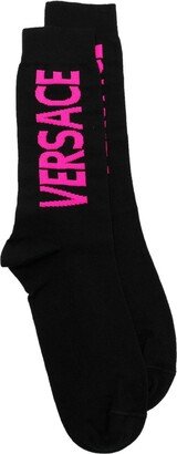 Logo-Knit Stretch-Cotton Socks