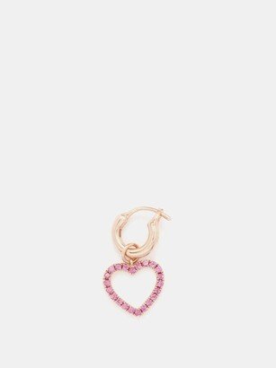 Sapphire & 14kt Rose Gold Single Huggie Earring