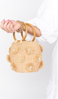 Elia Straw Bag ~ Natural/White