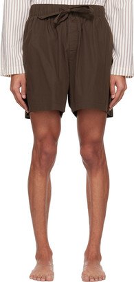 Brown Oversized Pyjama Shorts