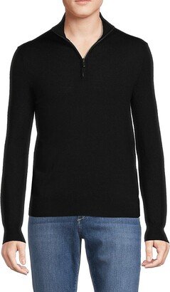 Saks Fifth Avenue Made in Italy Saks Fifth Avenue Men's Essential Merino Blend Quarter Zip