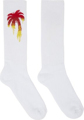 White Gradient Palm Socks