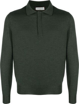 Polo-Collar Knitted Merino-Wool Jumper