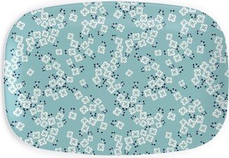 Serving Platters: Japanese Blossom - Blue Serving Platter, Blue