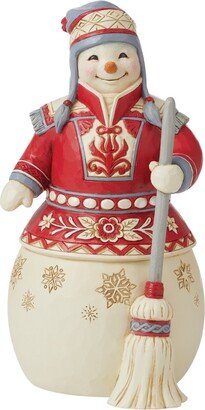 Jim Shore Nordic Noel Snowman with Broom Figurine