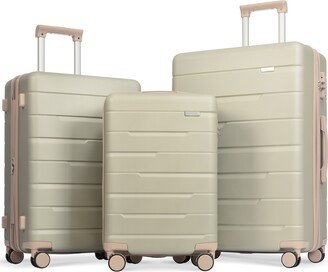 GREATPLANINC Expandable Hardside Luggage with Spinner Wheels 3-Piece Set-AE