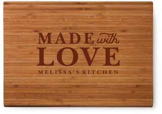 Cutting Boards: Made With Love Cutting Board, Bamboo, Rectangle Ornament, White