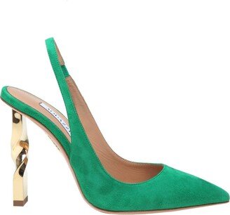 Twist Pointed Toe Slingback Pumps