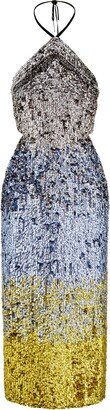 Raevynn Zephyr Midi Dress In Ombre Sequins