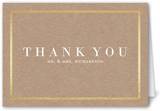 Thank You Cards: Simple Solid Frame Thank You Card, Beige, Matte, Folded Smooth Cardstock