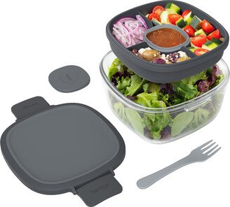 BentGo Glass Salad Container Dark Grey