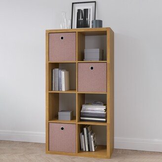 Walnut Smart 8-Cube Organizer Storage Cube Bookshleves