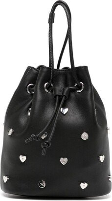 Stud-Embellished Leather Bucket Bag