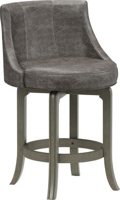 Napa Valley Wood Swivel Counter Height Barstool Aged Gray/Charcoal