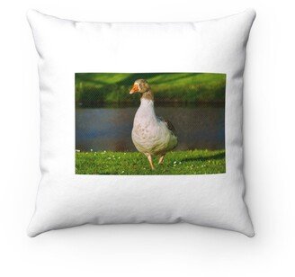 Goose On The Canal Bank Pillow - Throw Custom Cover Gift Idea Room Decor