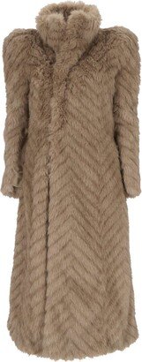 Round Shoulder Fake Fur Coat