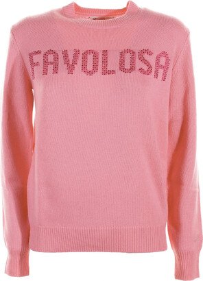 favolosa Crewneck Sweater With Rhinestones