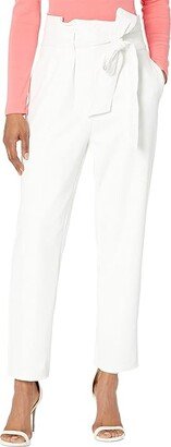 Faux Leather Paperbag Pants SLG451 (White) Women's Casual Pants