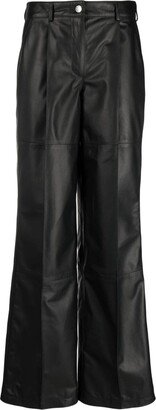 High-Waisted Leather Pants-AB