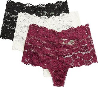 Margo High Waist Thong 3-Pack (Black/Ivory/Essex) Women's Underwear