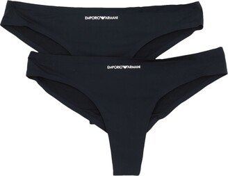 Bi-pack Brazilian Brief Basic Bonding Microfiber Thong Black