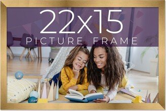 CustomPictureFrames.com 22x15 Bronze Real Wood Picture Frame Width 0.75 inches | Interior