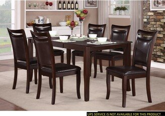 EYIW 7-Piece Wood Dining Table Set, Table with Extension Leaf and 6 Upholstered Cushion Side Chairs