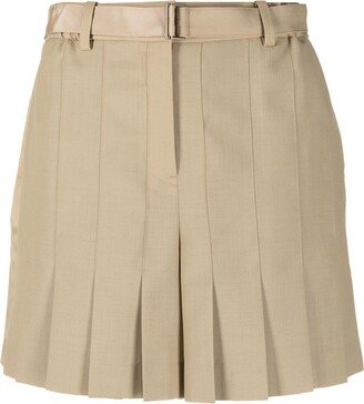 Belted Wide-Leg Shorts-AB