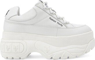 Naked Wolfe Sporty White Low Top Sneakers